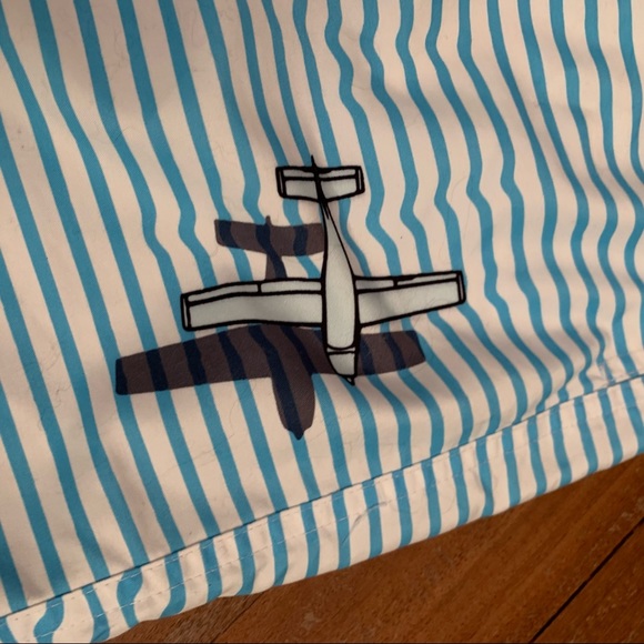 Boardies Blue and White Stripe Swim Trunks - Picture 5 of 12